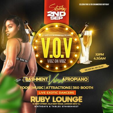 Ruby Lounge - VIBZ ON VIBZ BASHMENT VS AFROBEATS PARTY