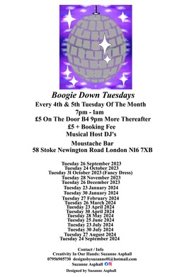 Boogie Down Tuesdays. Every 4th & 5th Tuesday of the month 