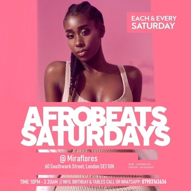 Afrobeats In The City Saturdays                