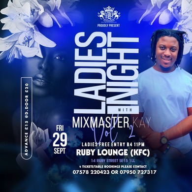 Ruby Lounge - Afrobeats Vs Bashment - Ladies Night with MixMaster Kay