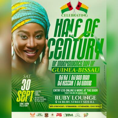 Ruby Lounge - Afrobeats Vs Bashment - Celebrating Guinea- Bissau Independence