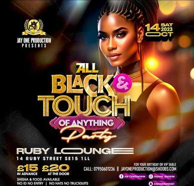Ruby Lounge - Afrobeats Vs Bashment - All Black & Touch of Anything Party 