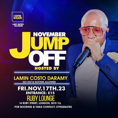 Ruby Lounge - Afrobeats Vs Bashment - November Jump Off