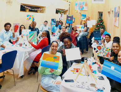 BOTTOMLESS Festive Sip & Paint! Canvas painting inspired by Black Art