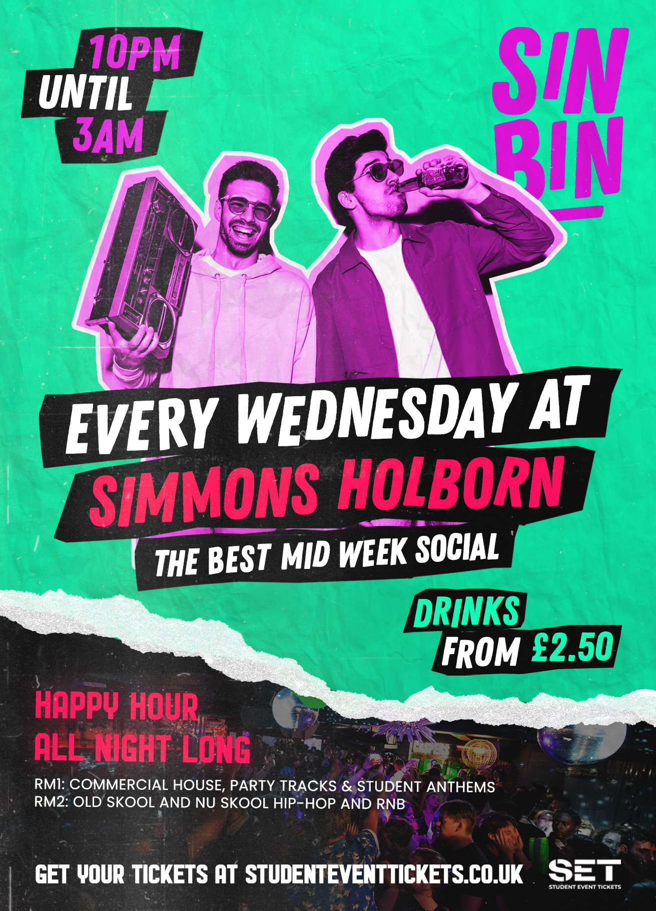 SIN BIN SIMMONS HOLBORN EVERY WEDNESDAY Shoobs