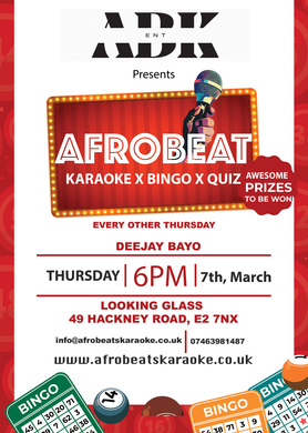 AFROBEAT KARAOKE X BINGO QUIZ NIGHT!