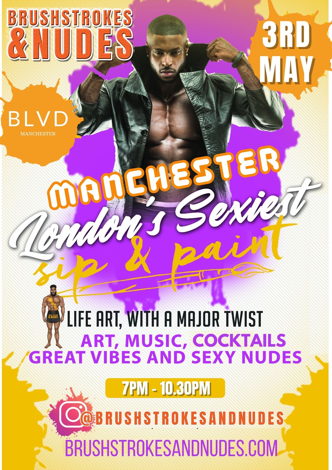 Brushstrokes and Nudes Sip & Paint - MANCHESTER