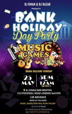 BANK HOLIDAY DAY PARTY 