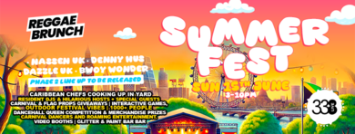 Reggae Brunch Summer Fest at Studio 338 - Sun 15th Jun 