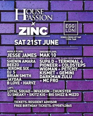 House Passion x Zinc (Room 2 R&B & Bashment)