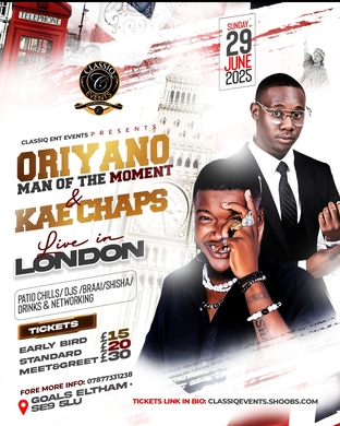 ORIYANO & KAE CHAPS LIVE IN LONDON 