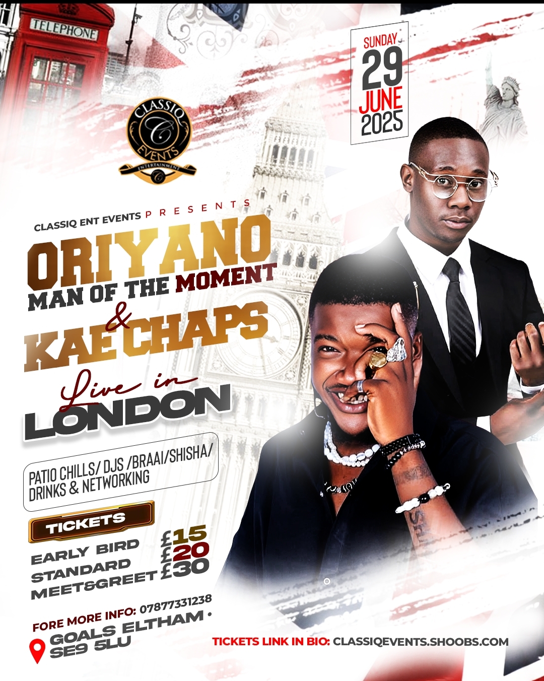 ORIYANO & KAE CHAPS LIVE IN LONDON 