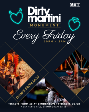 FRIDAYS AT DIRTY MARTINI MONUMENT FRIDAY 18TH JULY