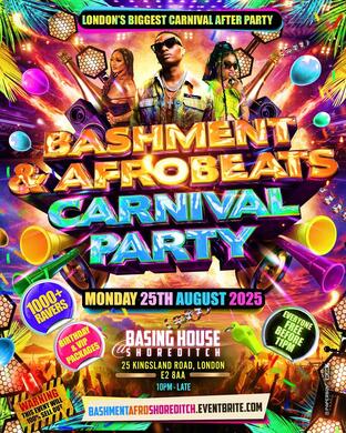 Bashment & Afrobeats Carnival Party Everyone Free Before 11PM