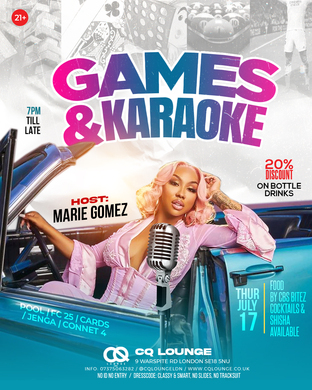 GAMES & KARAOKE THURSDAY 