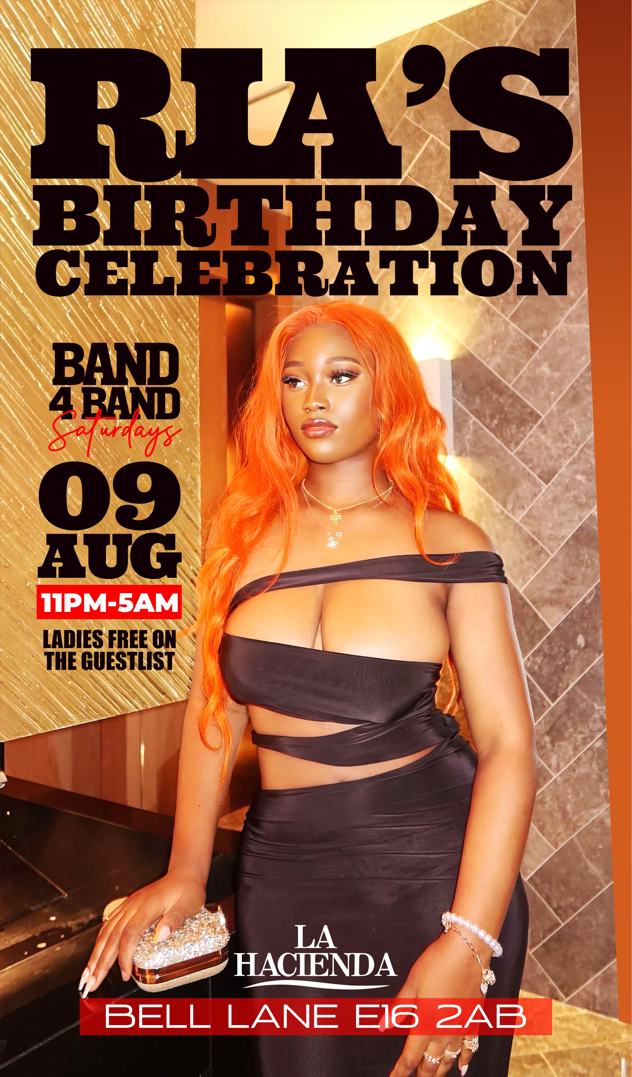  RIA BIRTHDAY BASH VIP SATURDAY AT  LA HACIENDA 9TH OF AUG 