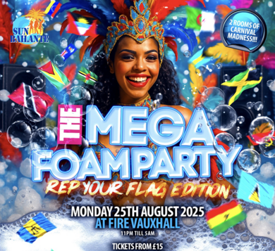 The Mega Foam Party -  Notting Hill Carnival closing party 2025 -