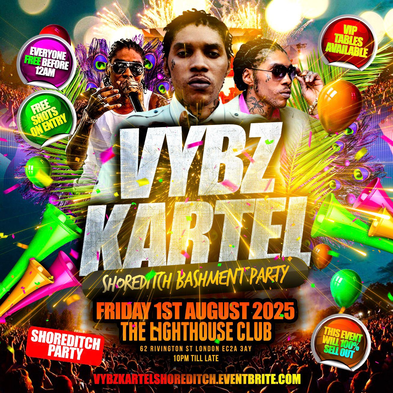 Vybz Kartel - Shoreditch Bashment Party - Everyone Free Before 12AM
