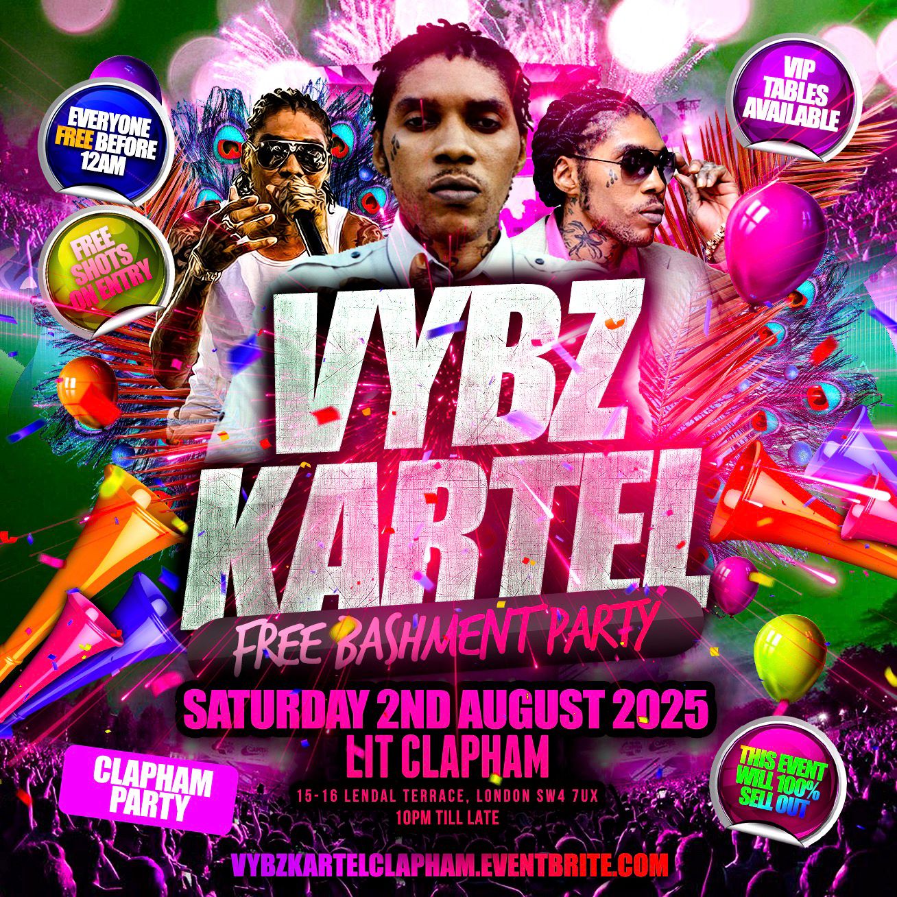 Vybz Kartel - Free Bashment Party - Everyone Free Before 12AM