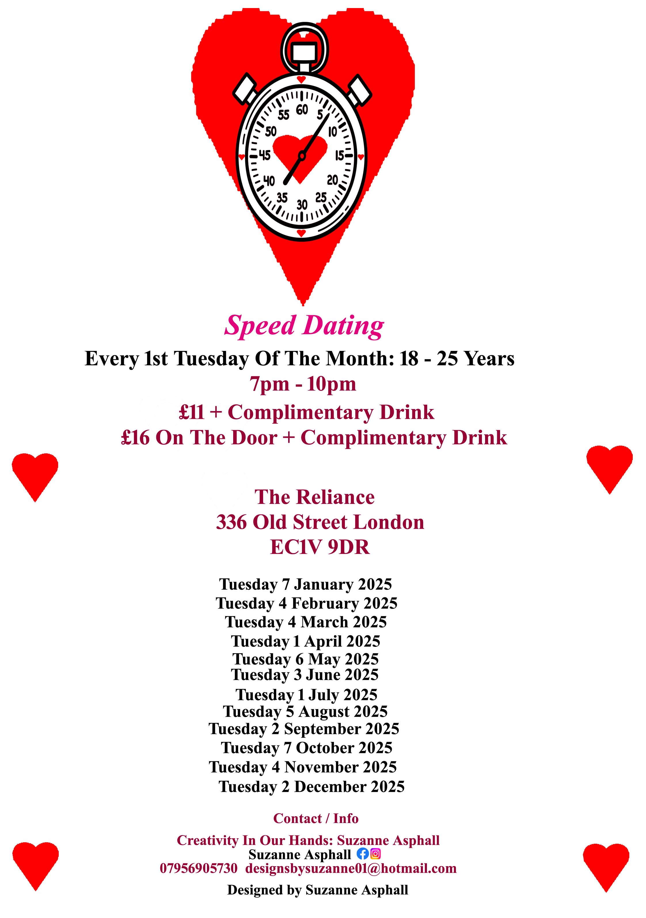 Speed Dating.  18 - 25 years.  Tuesdays