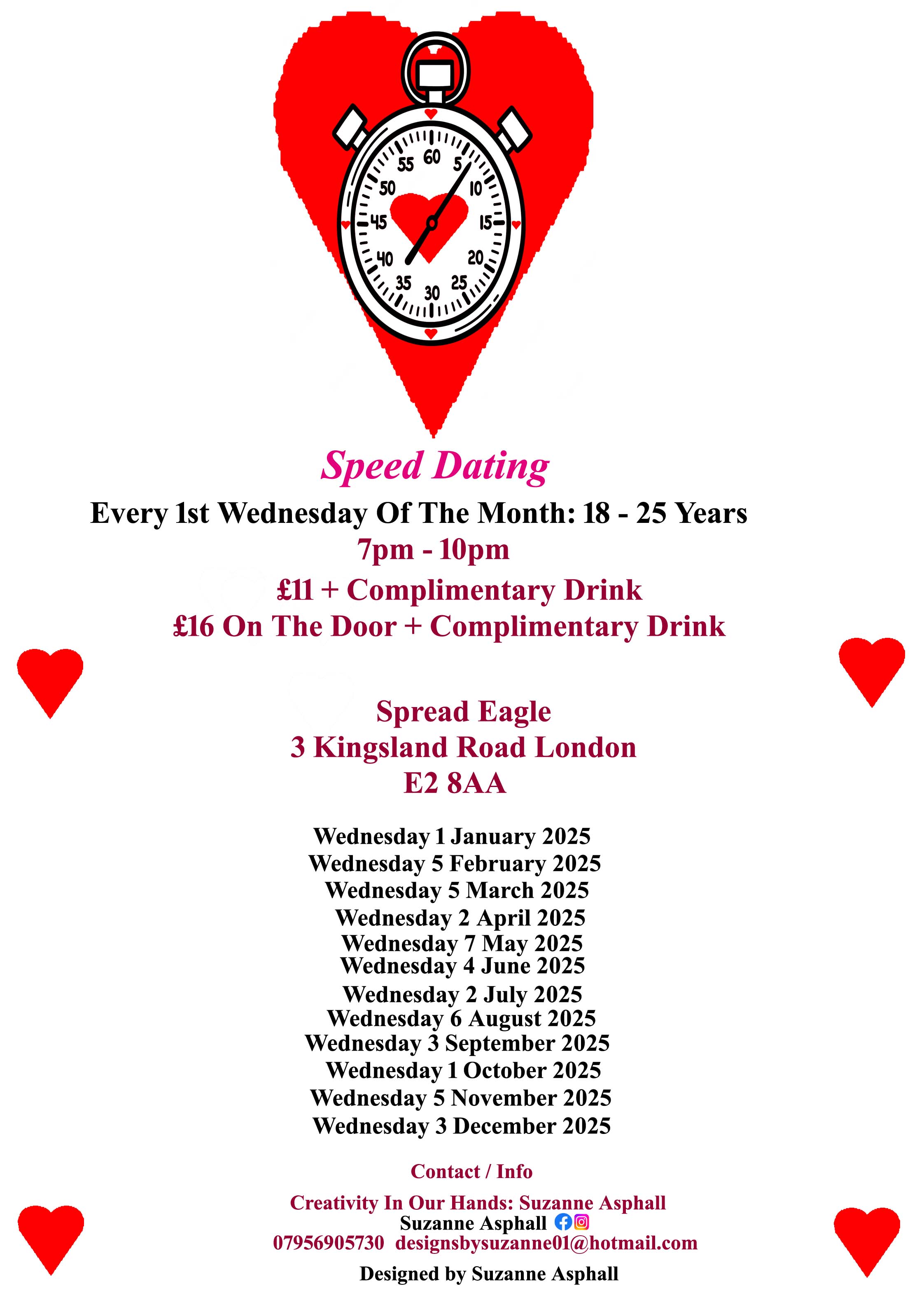 Speed Dating.  18 - 25 years. Wednesdays