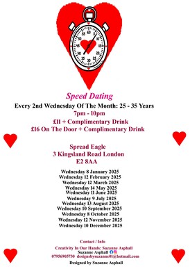 Speed Dating.  25 - 35 years. Wednesdays 