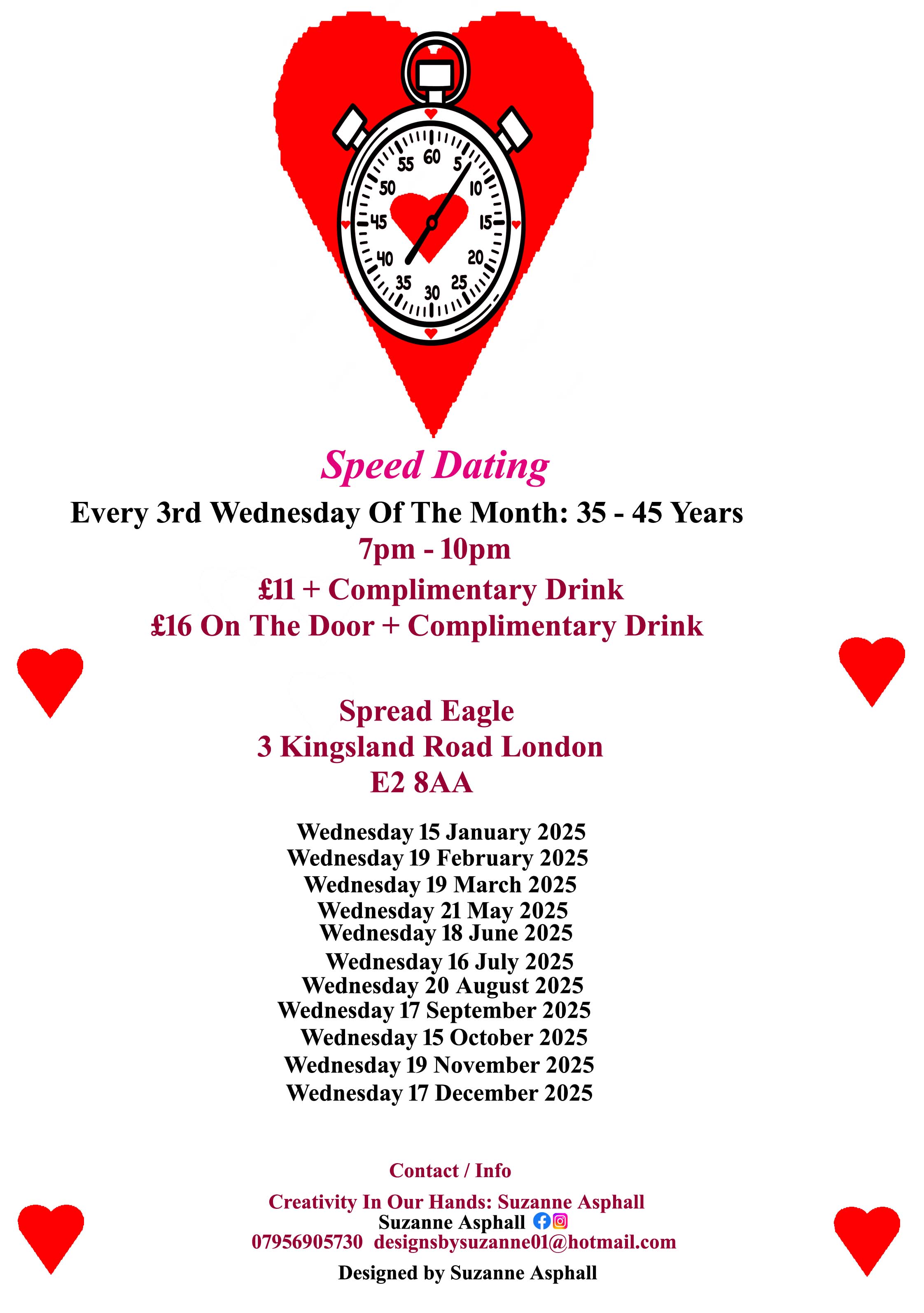 Speed Dating.  35 - 45 years.  Wednesdays