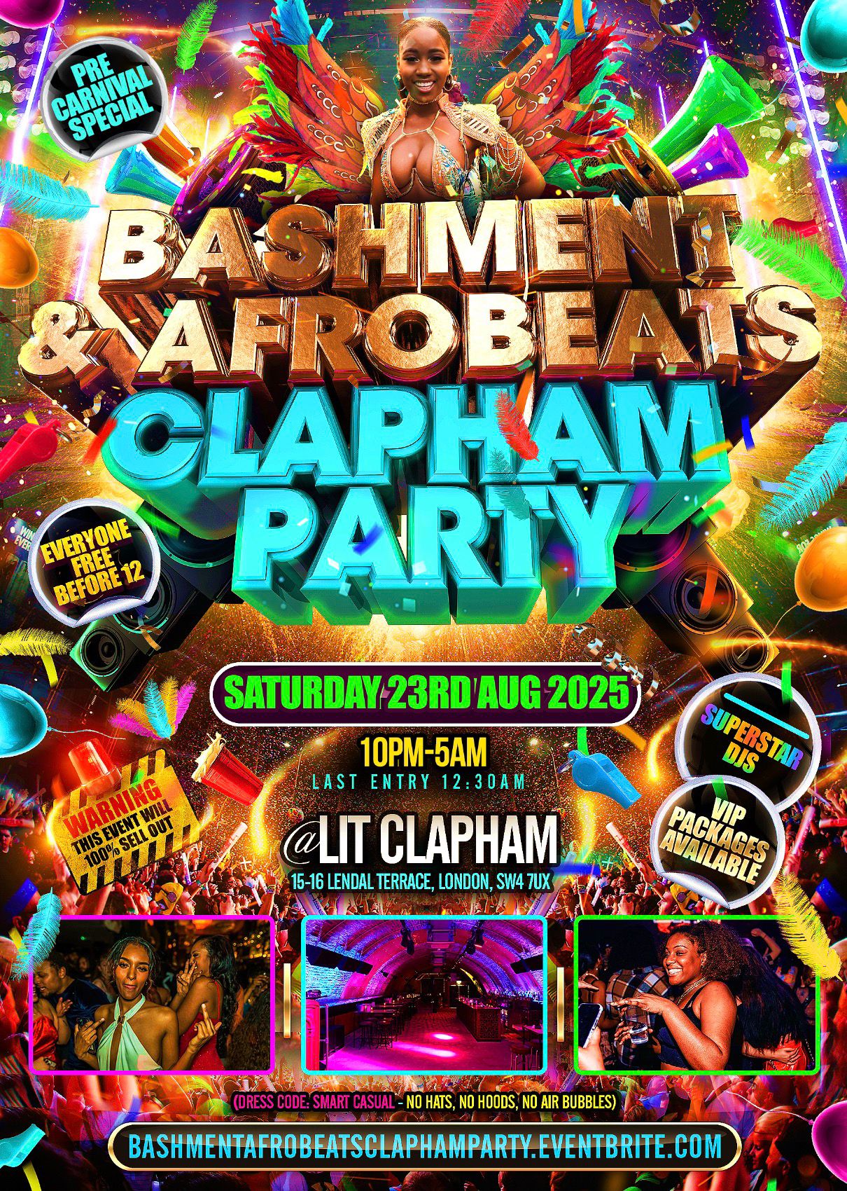 Bashment & Afrobeats Clapham Party - Everyone Free Before 12AM