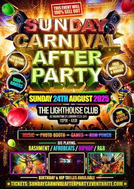 Sunday Carnival After Party (Everyone Free Before 12am)