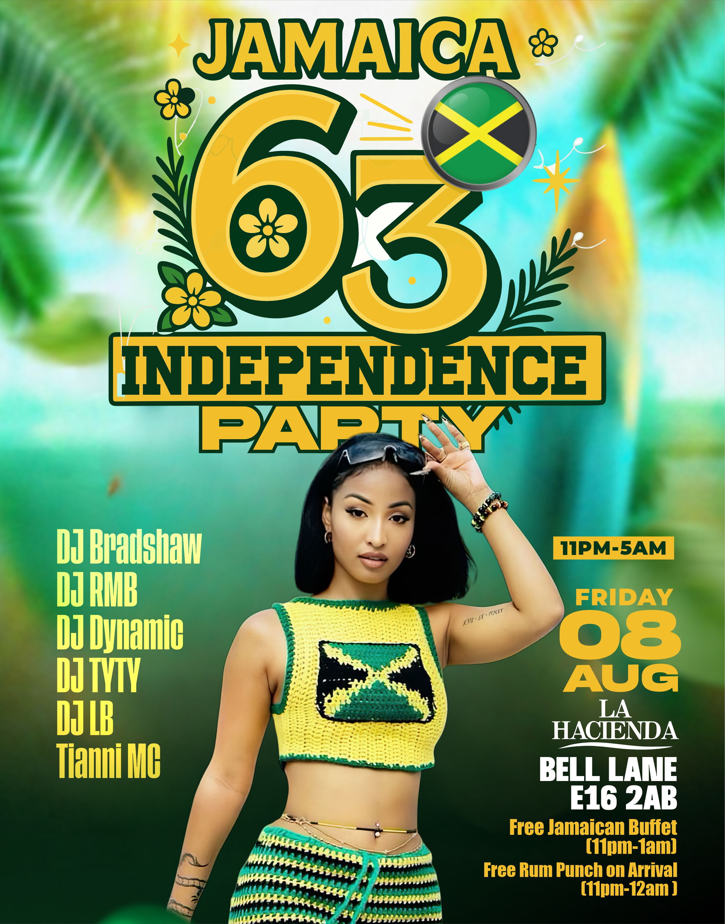 JAMICAN INDEPENDENCE PARTY FRIDAYS AUG 8th @ LA HACIENDA                