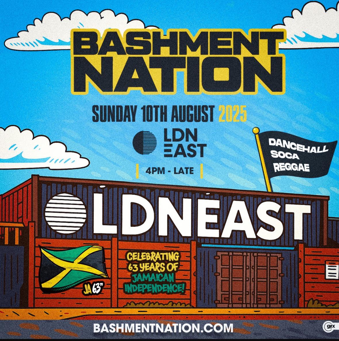 BASHMENT NATION - HUGE JAMAICAN INDEPENDENCE DAY PARTY - 1000+ RAVERS