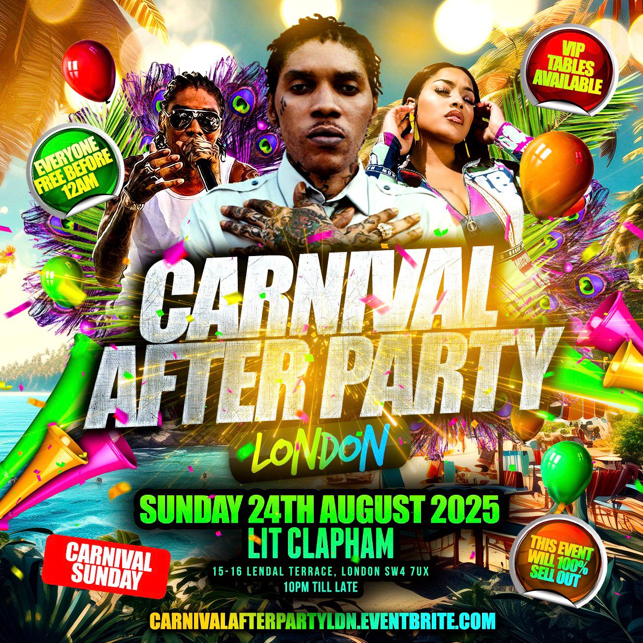 Carnival After Party - London - Everyone Free Before 12AM