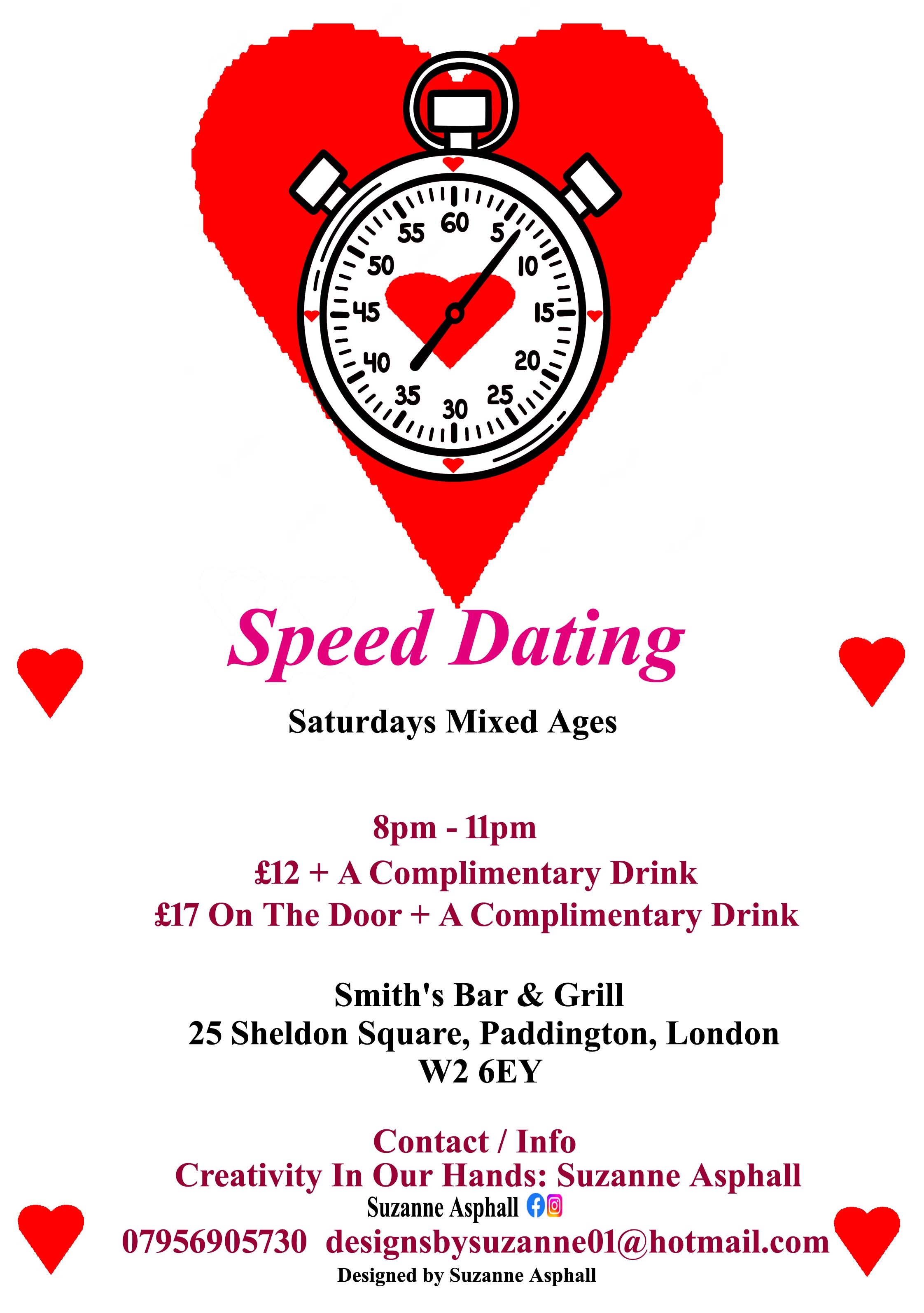 Speed Dating. Mixed Ages. Saturdays  