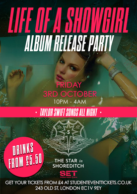 TAYLOR SWIFT ALBUM RELEASE PARTY @ THE STAR SHOREDITCH - Fri 3rd Oct