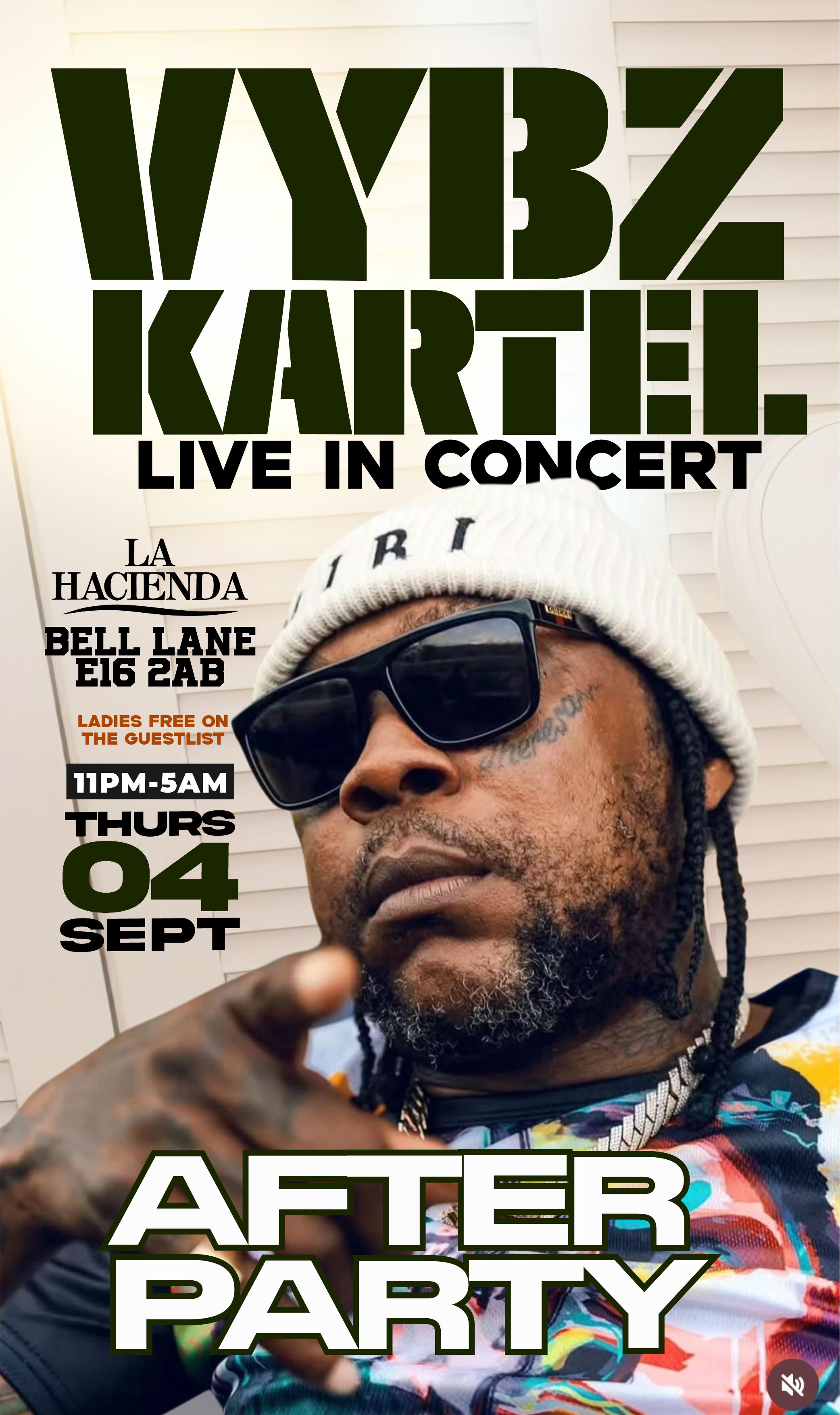 VYBZ KARTEL UNOFFICIAL AFTERPARTY| Thurs Sept 4 | @ LA HACIENDA E16 2AB