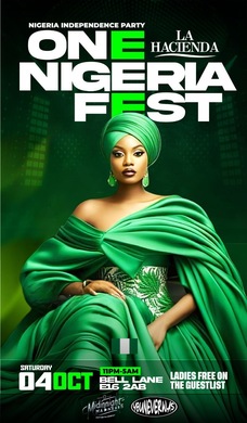 ONE NIGERIA FEST VIP SATURDAY AT  LA HACIENDA 4TH OF OCTOBER 