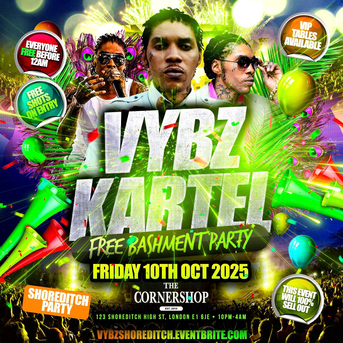 Vybz Kartel - Free Bashment Party - Everyone Free Before 12AM