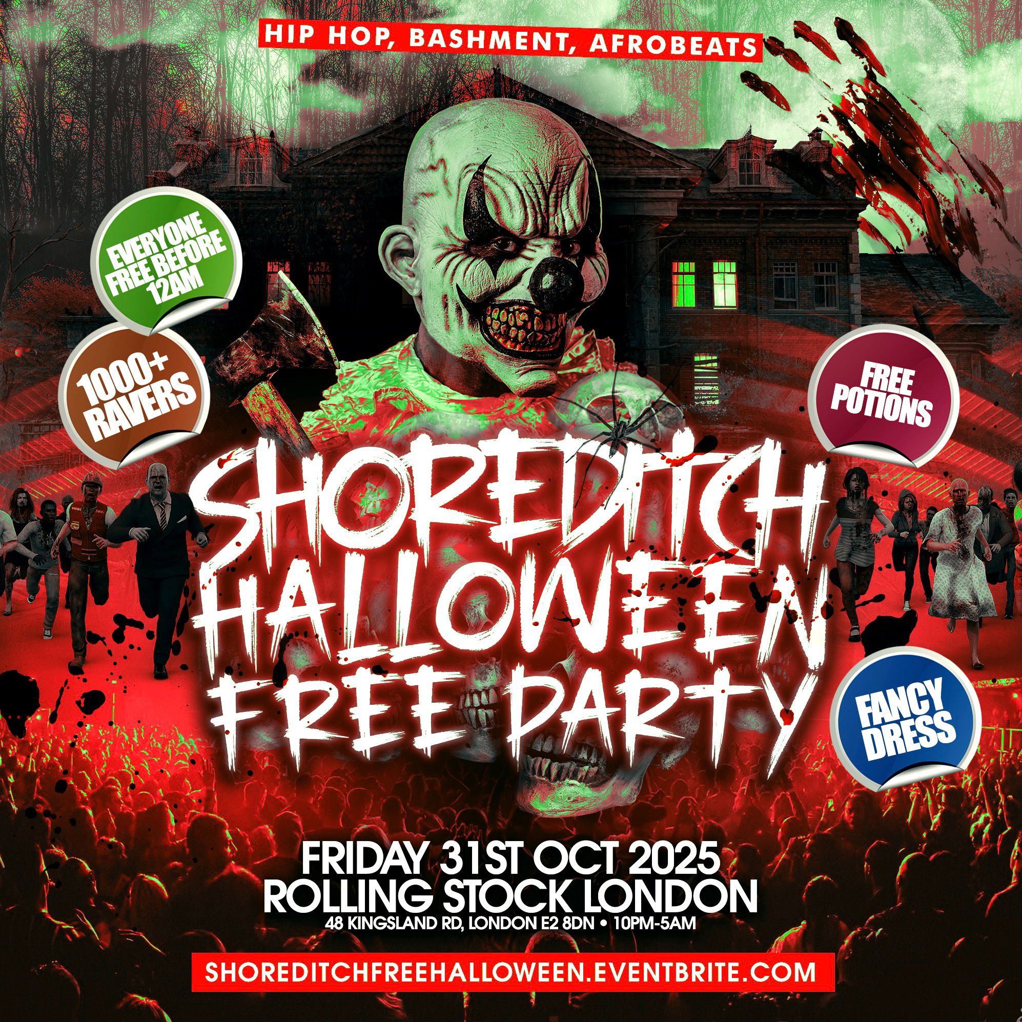 Shoreditch Halloween Free Party - Everyone Free Before  12AM