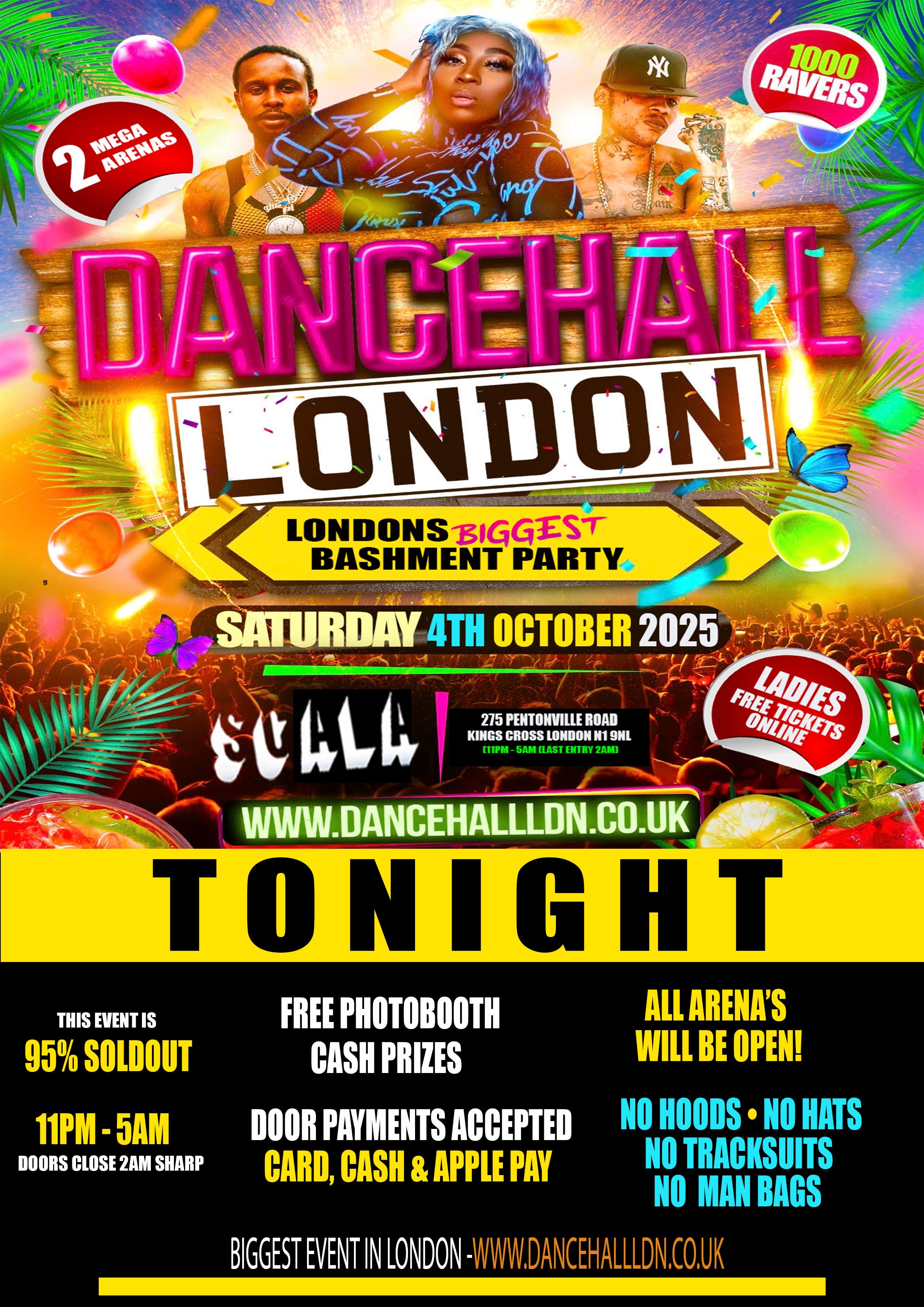 DANCEHALL LONDON - THE BIGGEST BASHMENT PARTY - 1000+ RAVERS