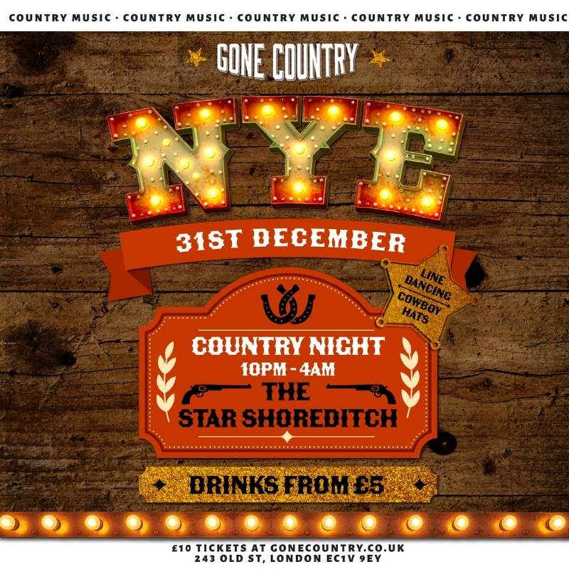 New Years Eve Country Party @ The Star In Shoreditch Wednesday 31st December