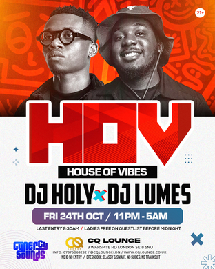 HOV (HOUSE OF VIBES) Friday 24th OCTOBER 