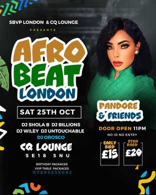 PANDORA & FRIENDS  NIGHT OUT @AFROBEAT LONDON SAT 25TH OCT @CQ LOUNGE SE18 5NU  