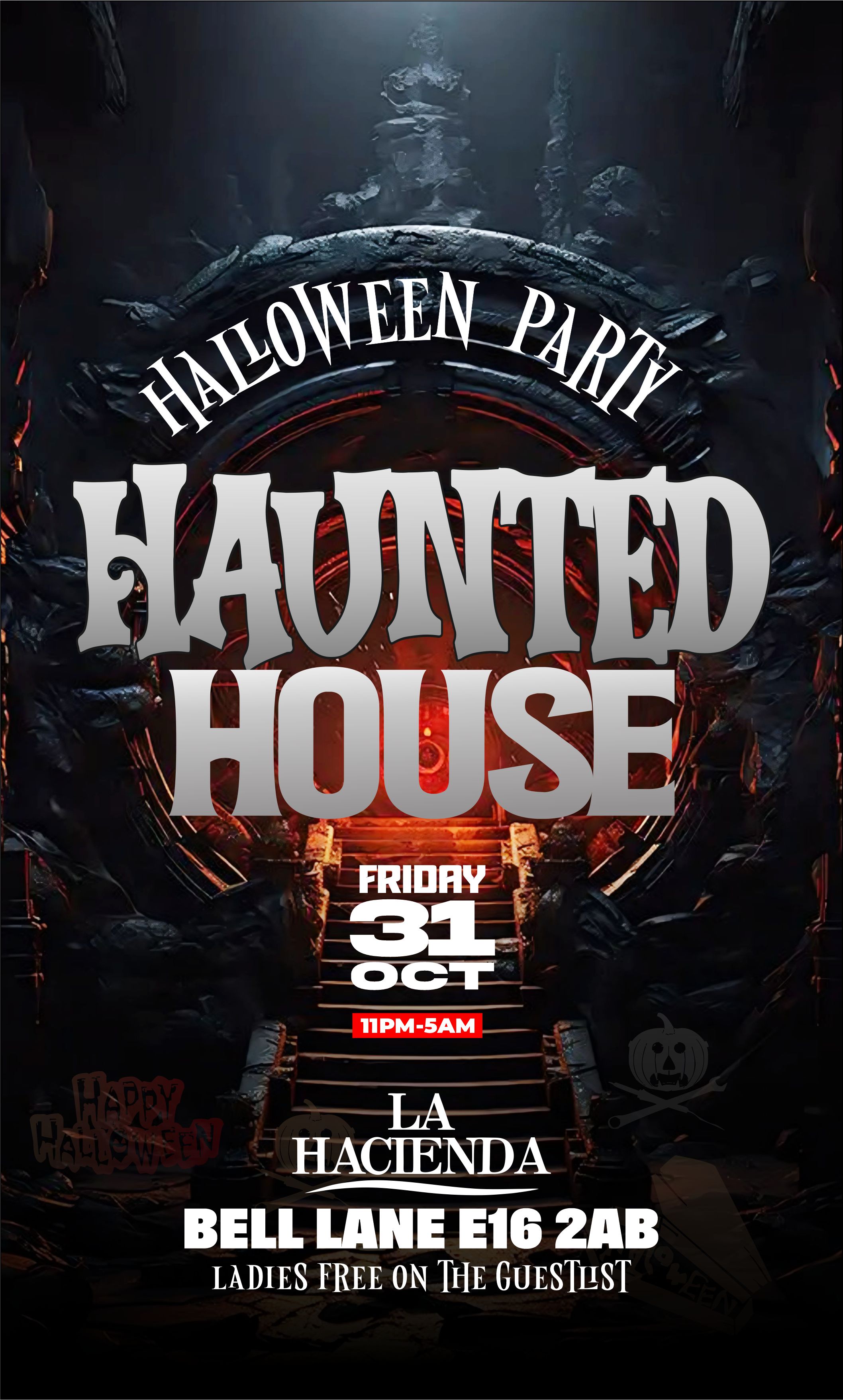 HAUNTED HOUSE HALLOWEEN PARTY FRIDAY 31st @ LA HACIENDA                      