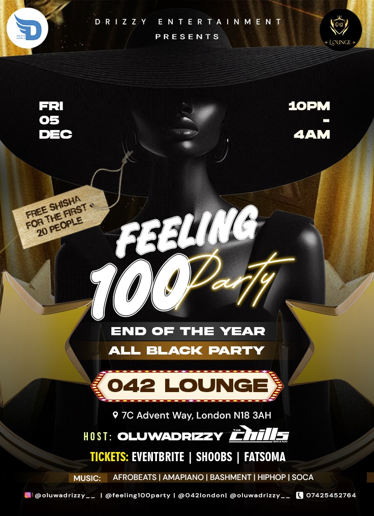FEELING 100 END OF THE YEAR ALL BLACK PARTY