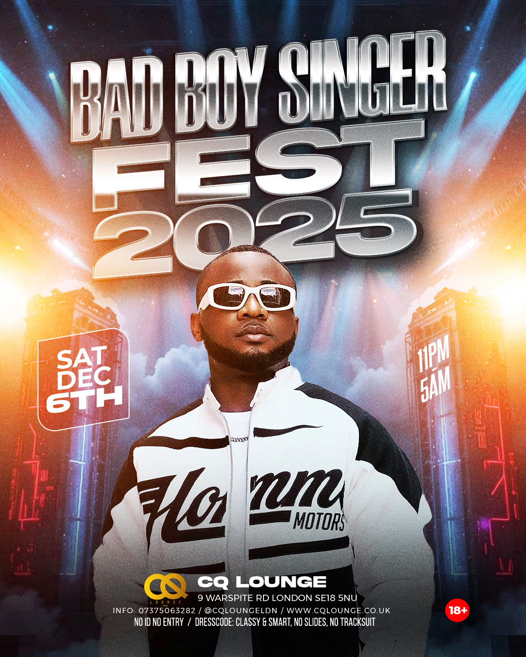 BAD BOY SINGER FEST 2025 SATURDAY 6TH DECEMBER 