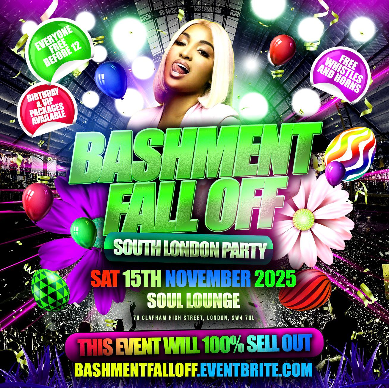 Bashment Fall Off South London Party - Everyone Free Before 12AM