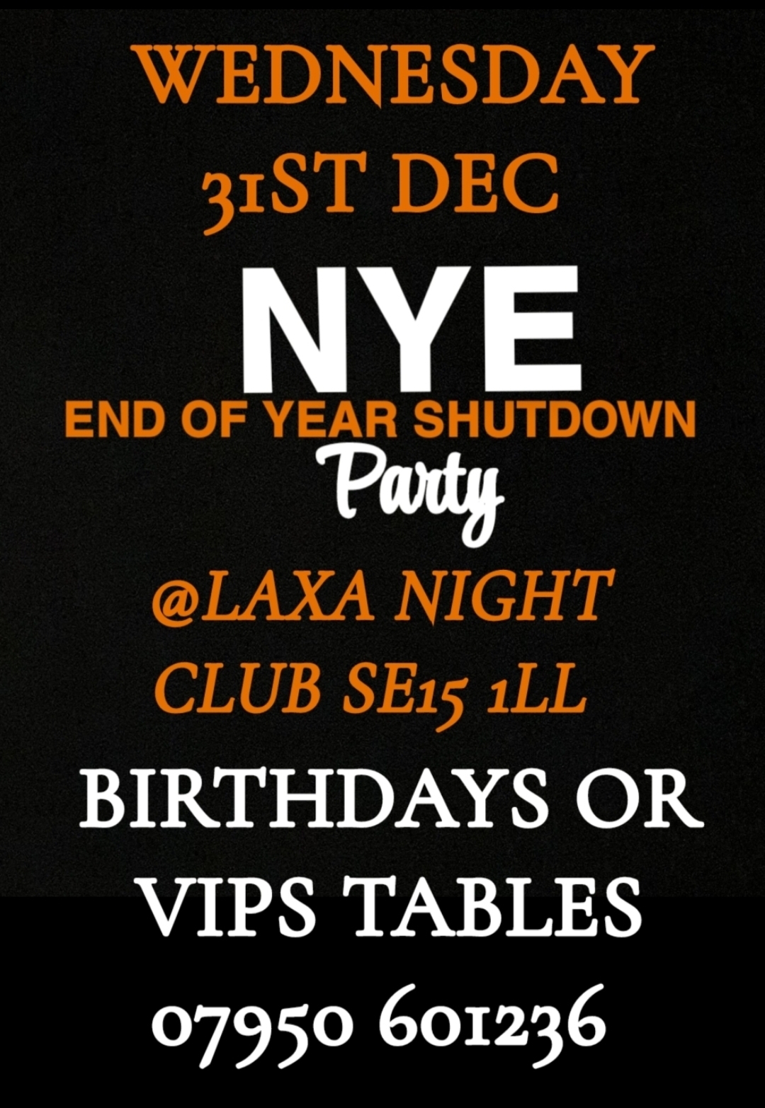 NEW YEARS EVE SHUTDOWN PARTY