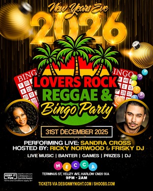 Lovers Rock Reggae And Bingo Party NYE
