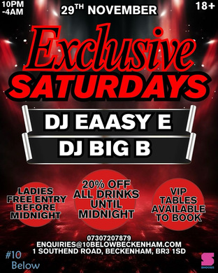 EXCLUSIVE SATURDAYS