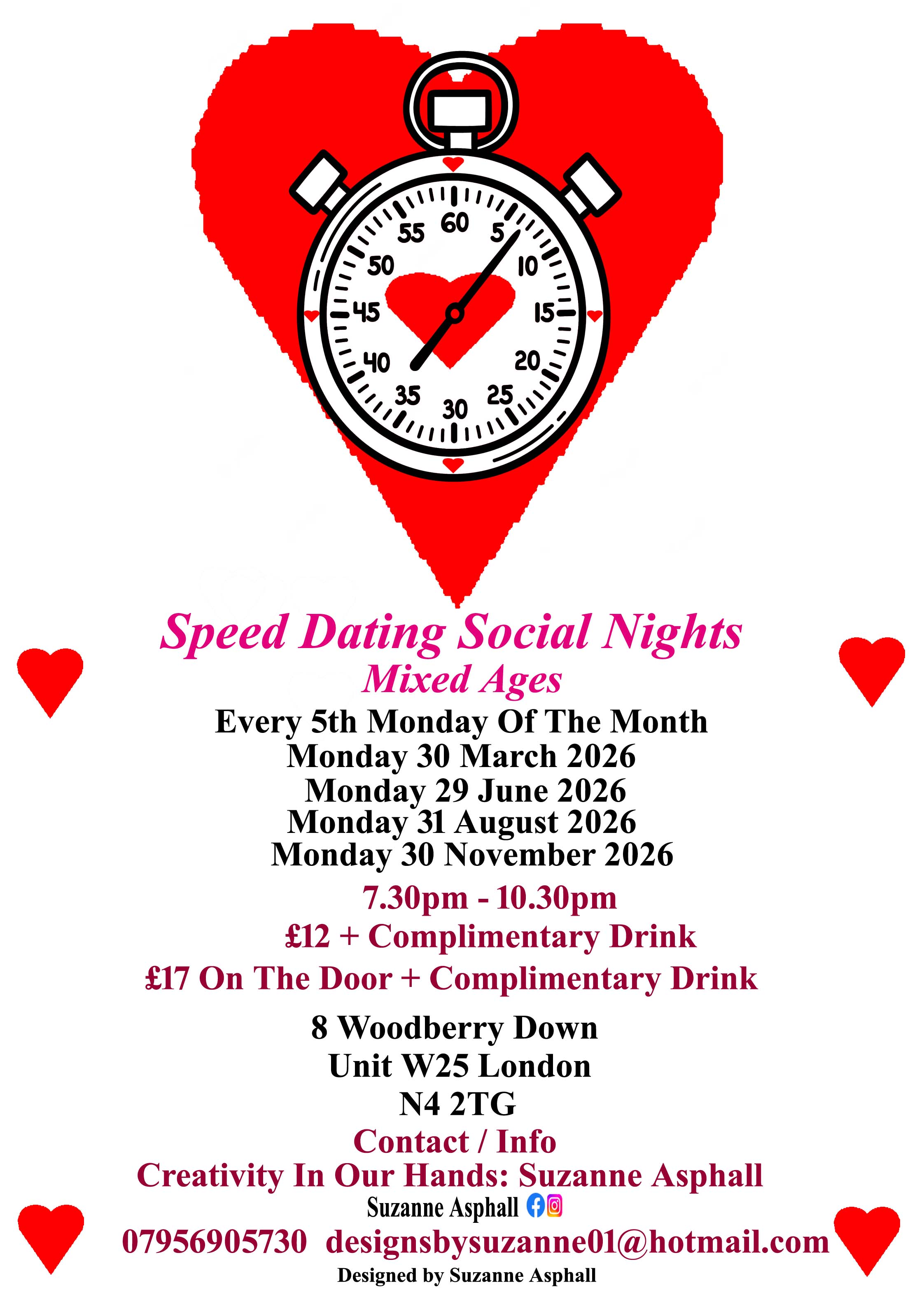 Speed Dating Social Nights Mixed ages Mondays 